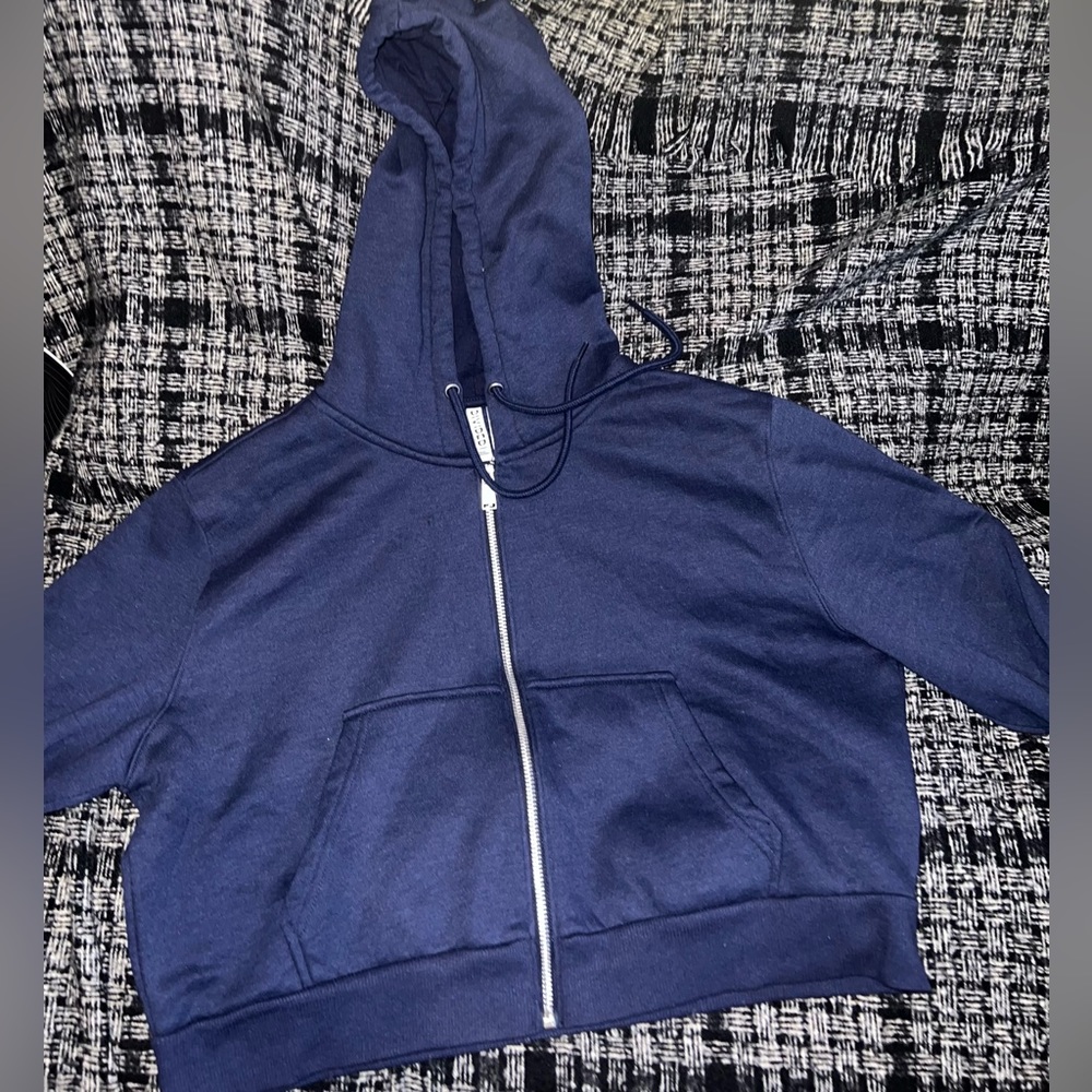 Dark blue cropped Hoodie